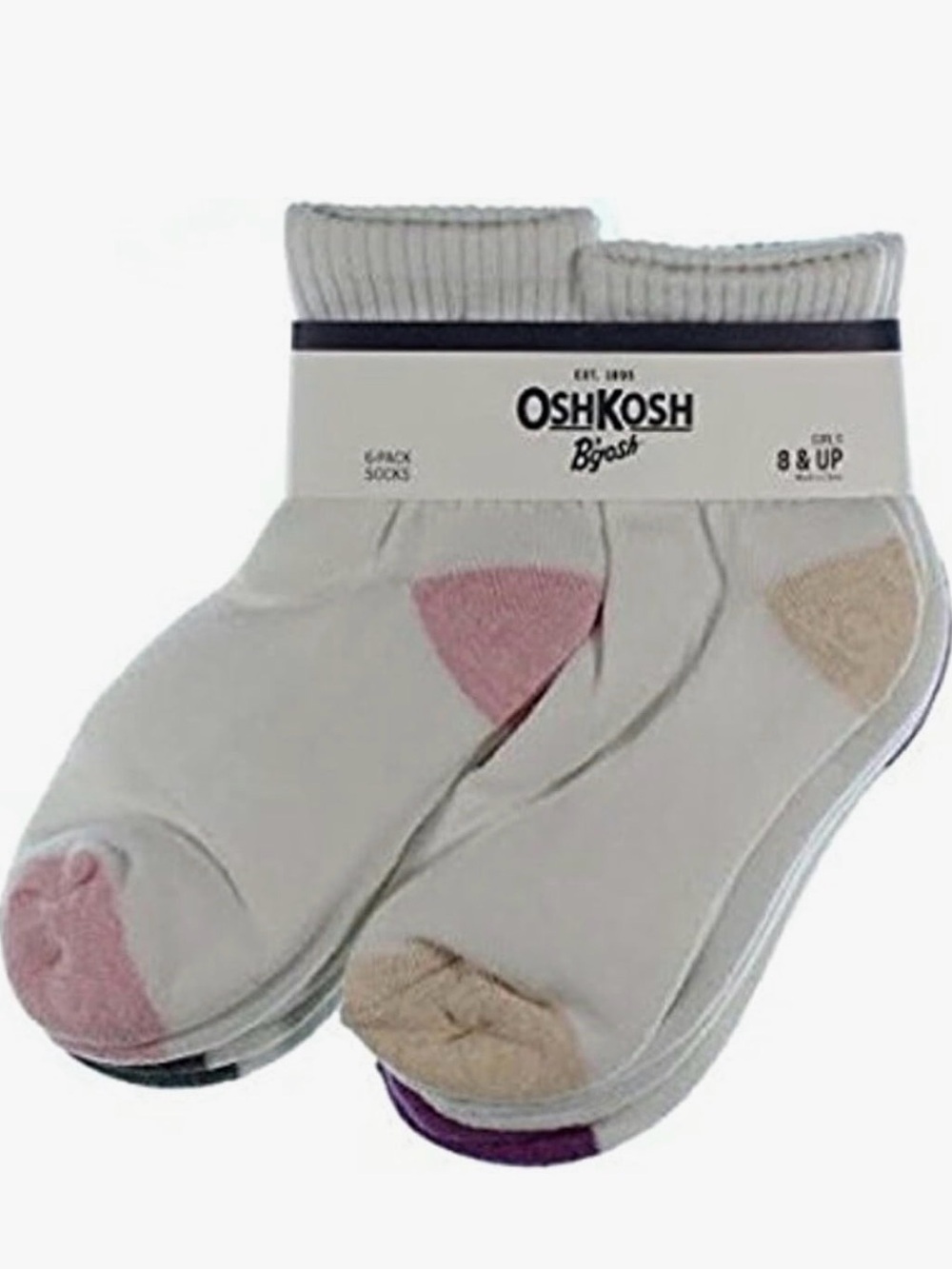 OshKosh B'gosh Kids Ankle Socks – White - Size 8+